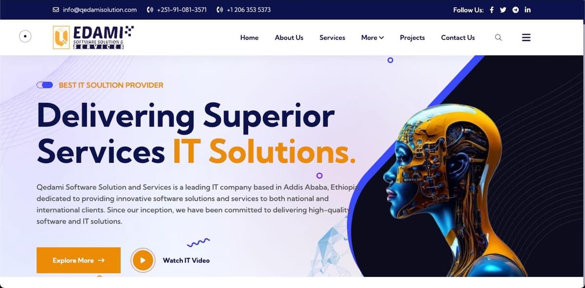 Qedami Software Solution and Services Company Website and mangment system